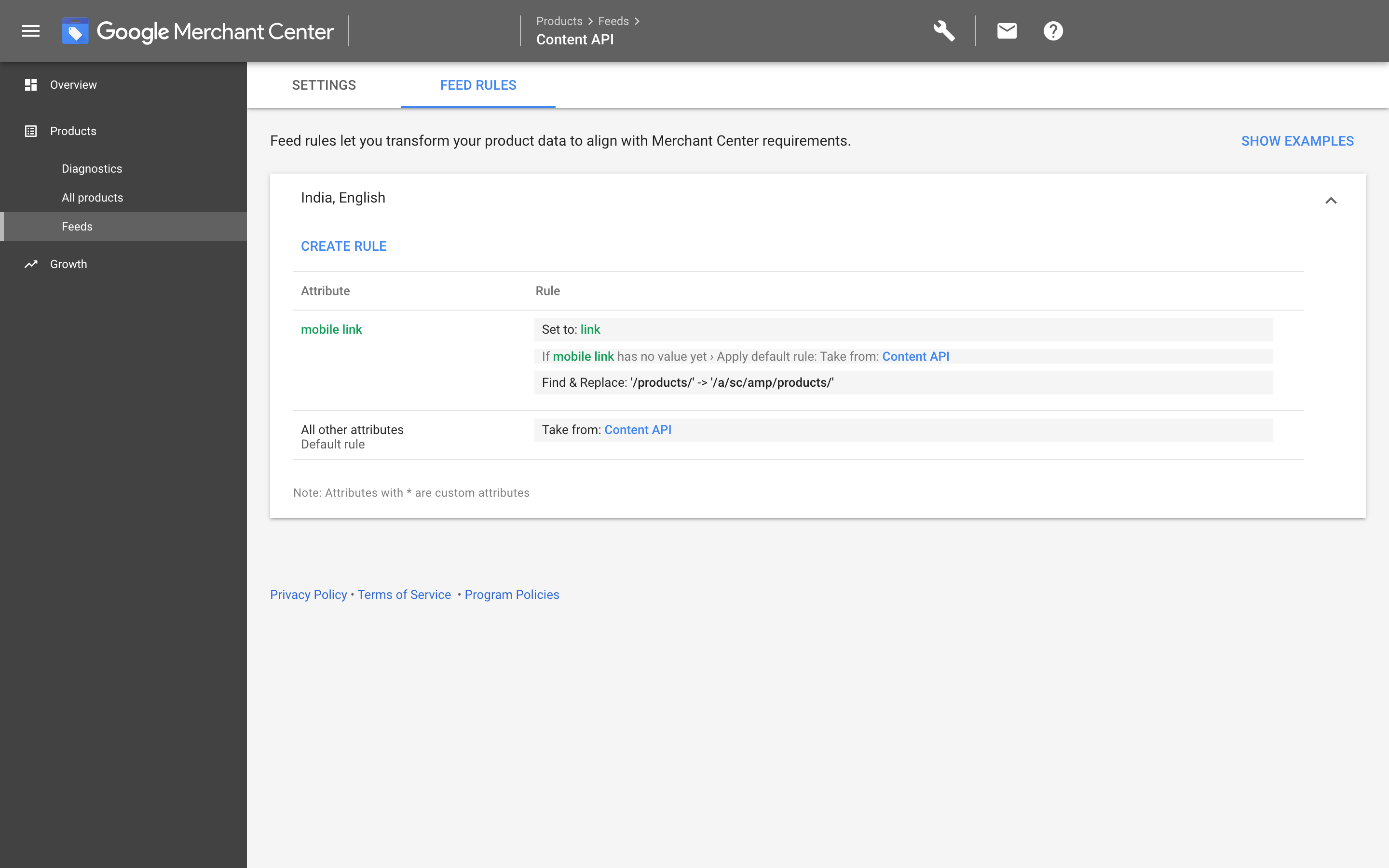 Google Merchants: Final screen