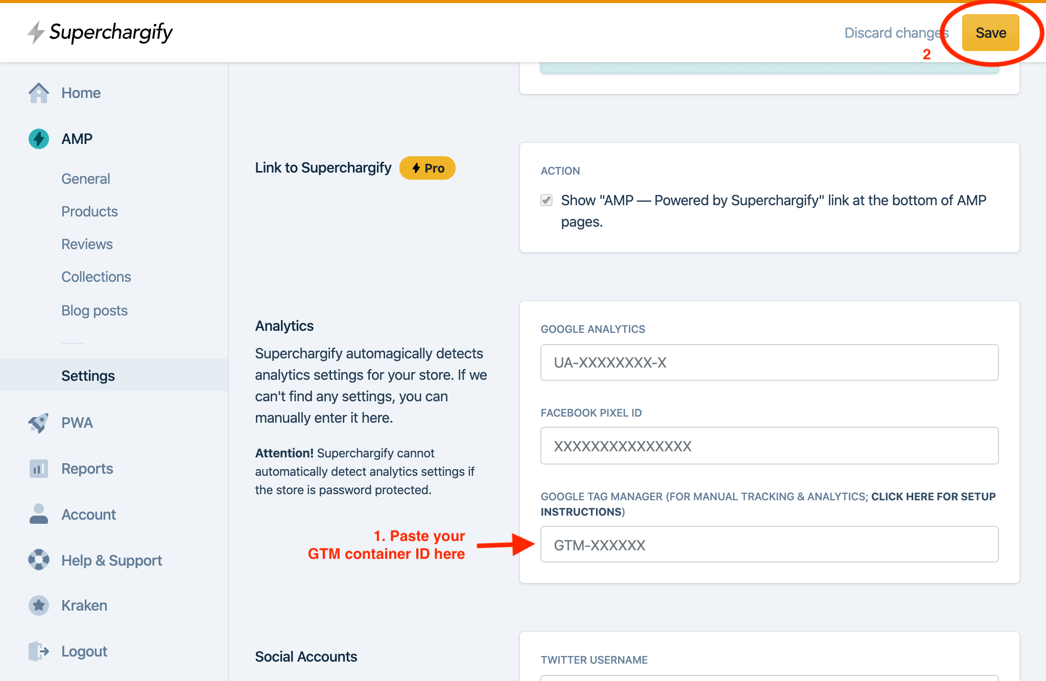 Superchargify AMP Dashboard: GTM configuration